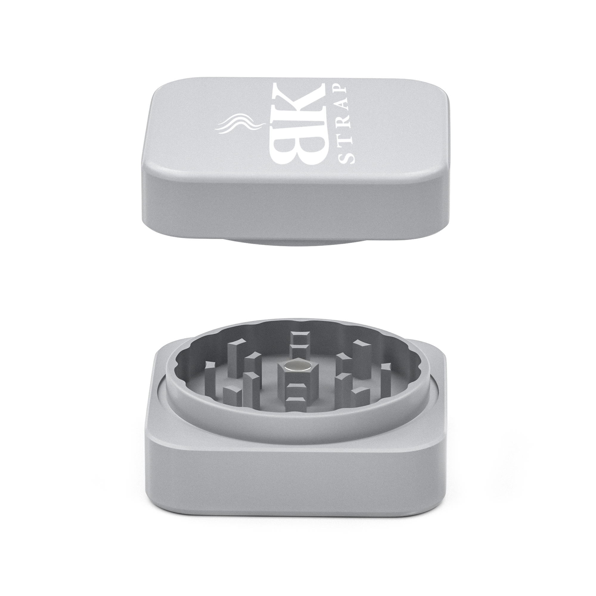 Square Ceramic Herb Grinder – Silver