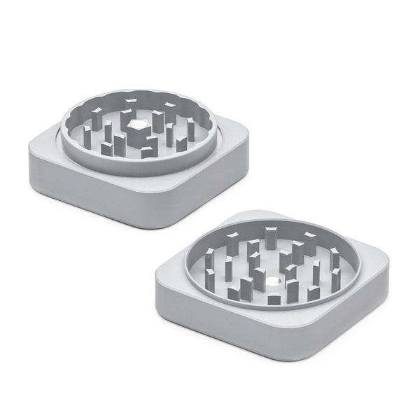 Square Ceramic Herb Grinder – Silver